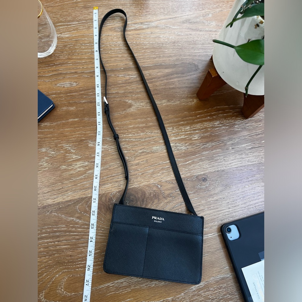Prada Unisex Small Crossbody Leather Straps (Ideal for ID, Keys & Smartphone)